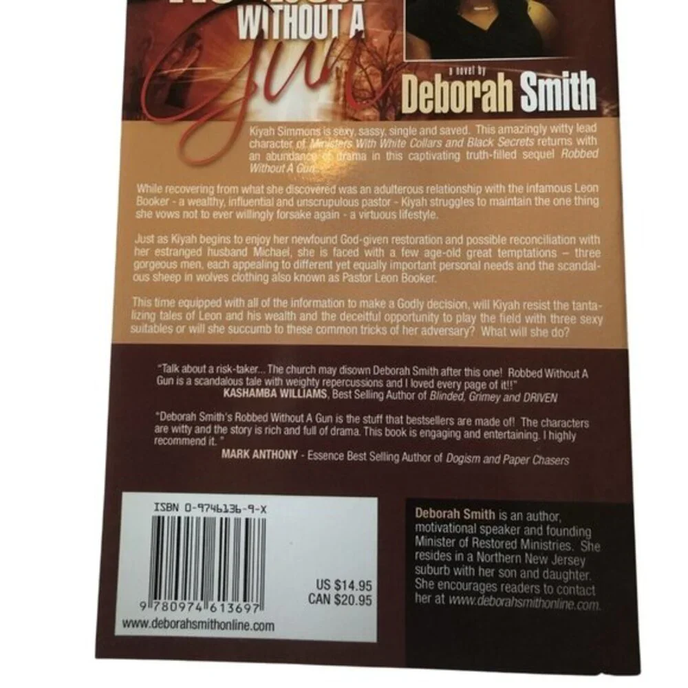 Robbed Without A Gun‎ By Deborah Smith Novel 2004 Paperback Signed